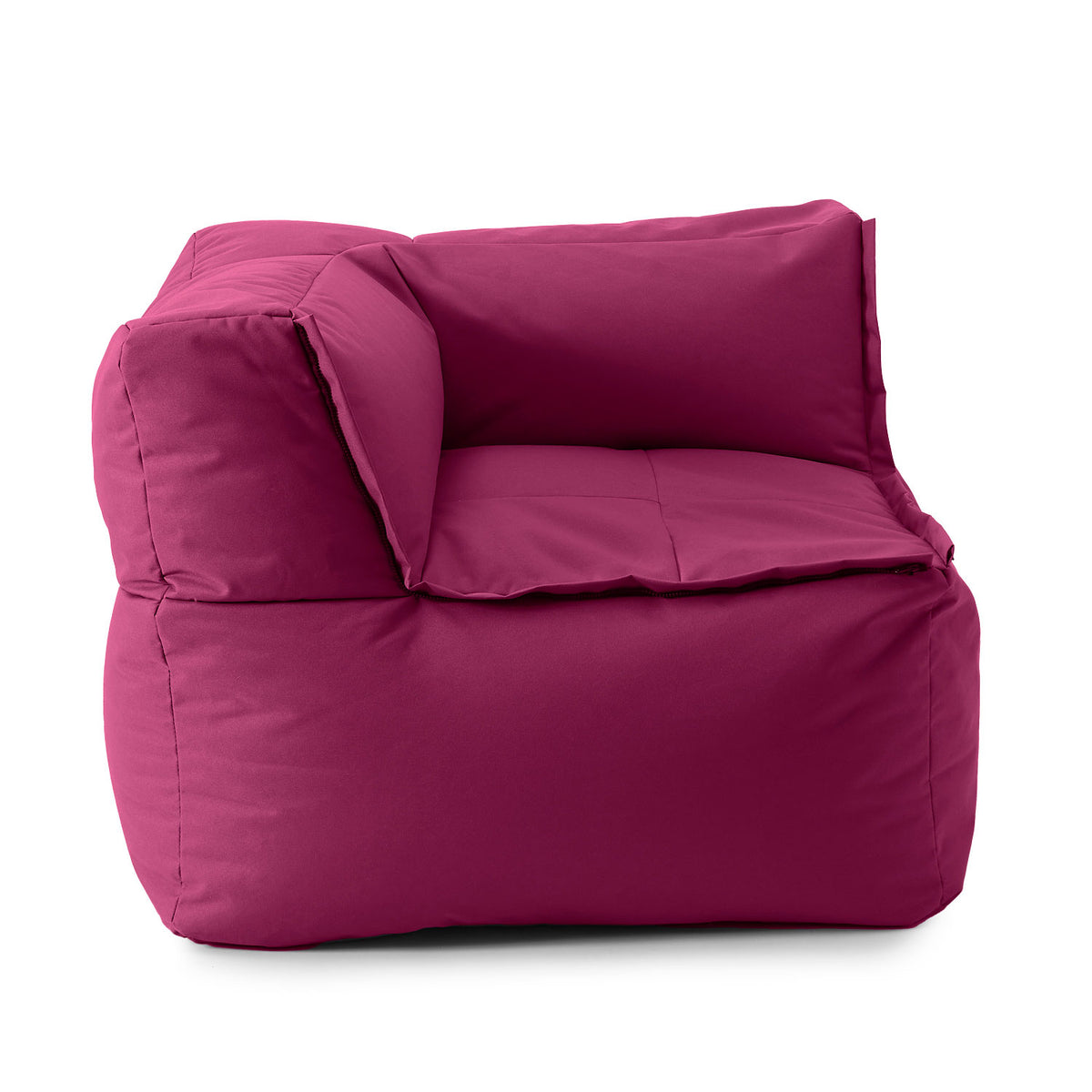 Sitzsack-Sofa Ecke (340 L) - Modulares System - indoor & outdoor - Rotwein mit extrastarkem Bezug und ergonomischer Polsterung.