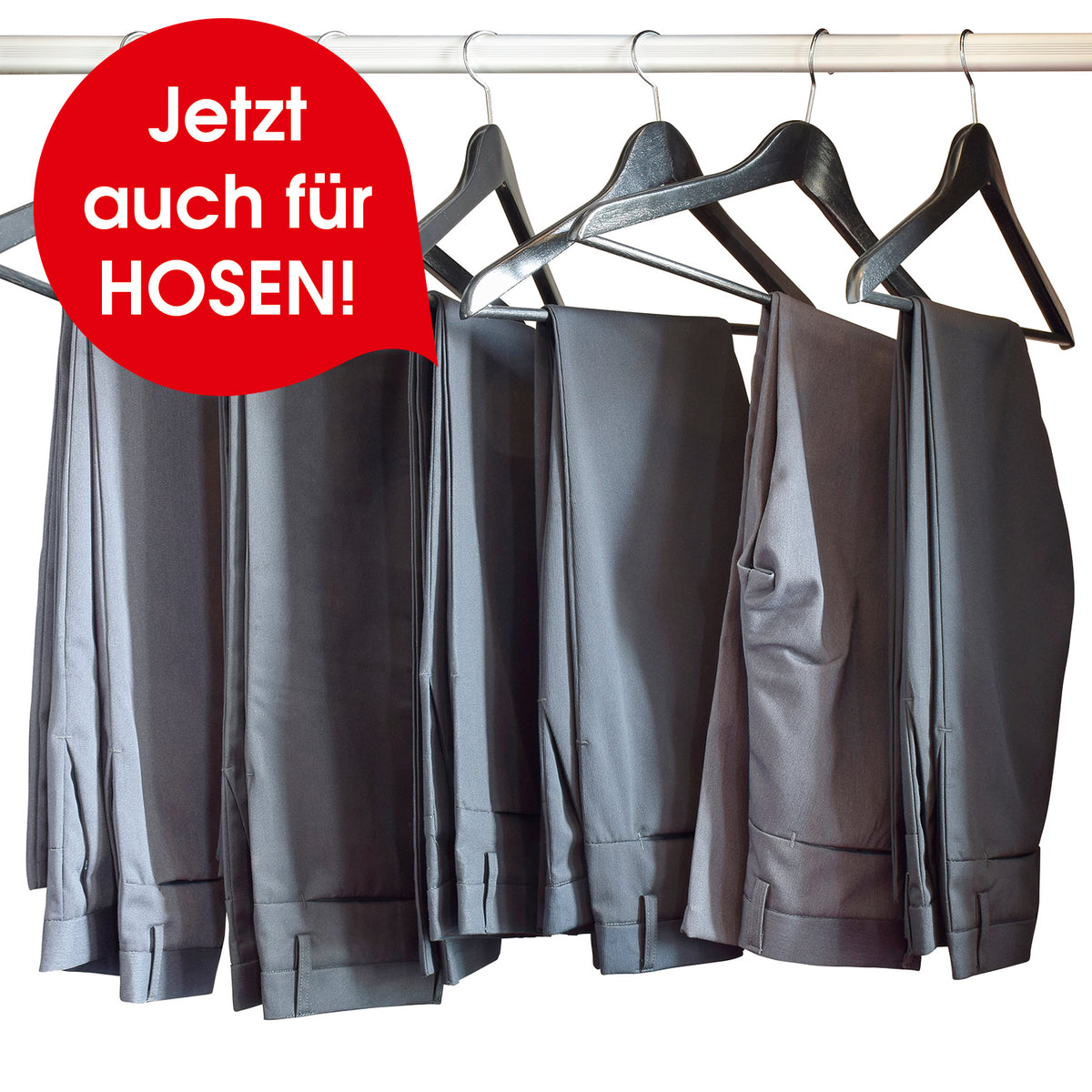 Bügler-Aufsatz für Hosen - silber/weiß, automatisches Trocknen und Bügeln von Hosen, zeitsparend und schonend.