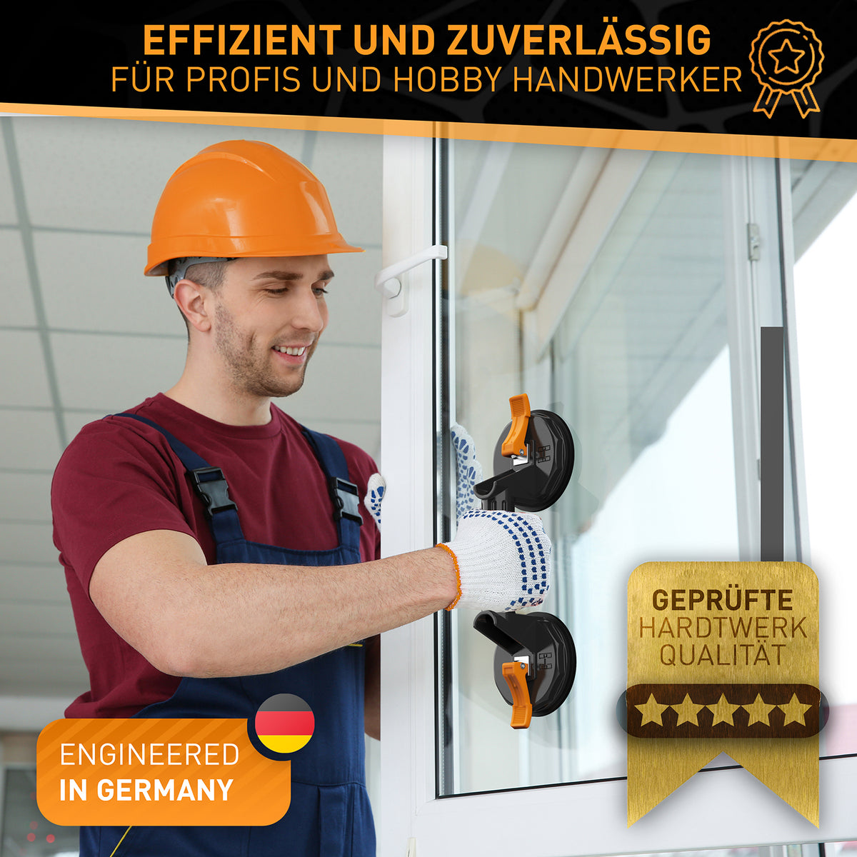 Multifunktionaler Saugheber - 2er Set mit ergonomischem Griff und hoher Tragfähigkeit, ideal für Glas, Laminat und Fliesenheben.