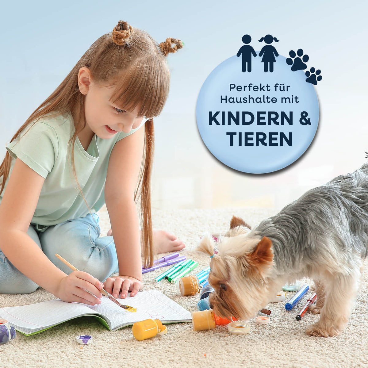 Polster- & Teppichreiniger Pro Power - Grau/Rot, ideal für Haushalte mit Kindern und Tieren, entfernt Flecken gründlich und kraftvoll.