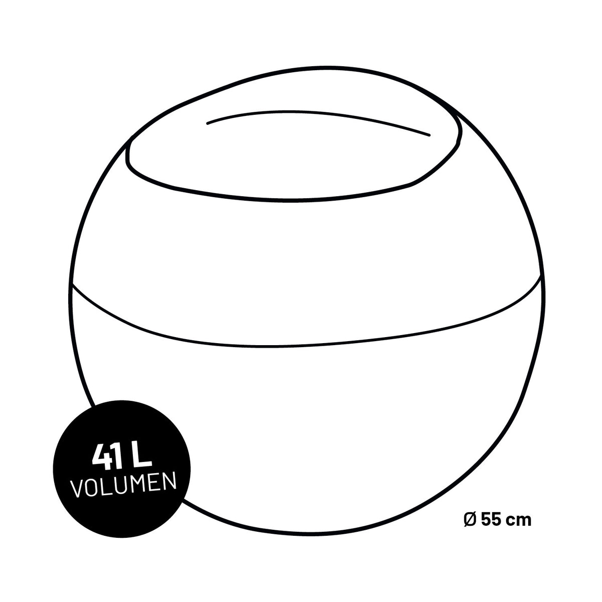 EM 2024 Fußball-Sitz-Kühlbox 41 L mit 41 Litern Volumen, 55 cm Durchmesser, als Sitzgelegenheit, Tisch und Kühlbox.