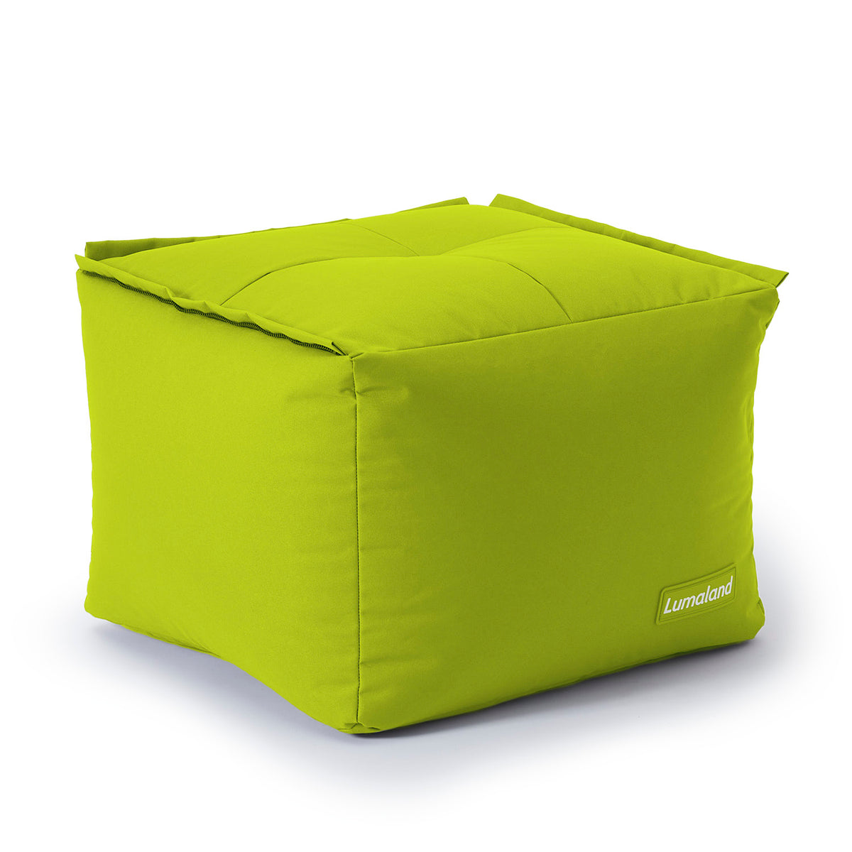 Sitzsack-Hocker (200 L) Apfelgrün, modular, indoor & outdoor, mit abwischbarem Bezug und versteckten Reißverschlüssen.