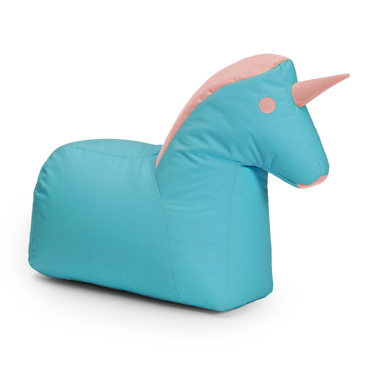 Kindersitzsack Animal Line Einhorn (120 L) in Türkis/Pastell Pink, weich, wasserabweisend und ideal für Indoor & Outdoor Nutzung.