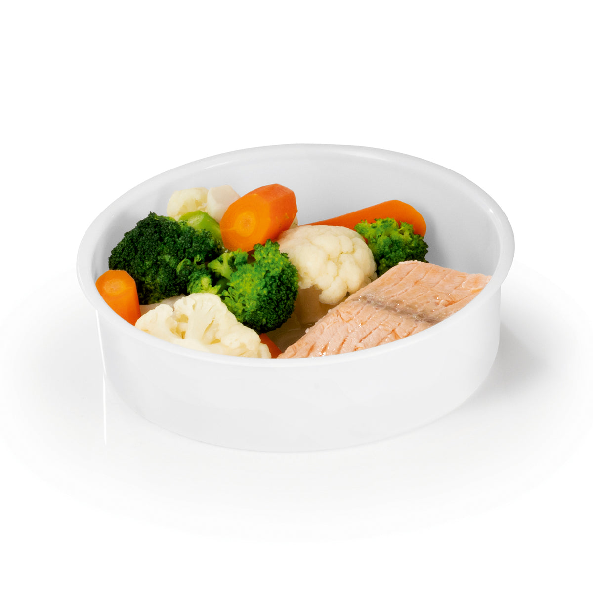 Dampfkorb mit gedämpftem Gemüse und Lachs für Reiskocher mit Gartopf inkl. Dampfkorb/Reislöffel/Messbecher