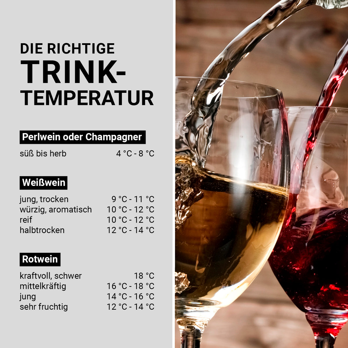 Weinkühlschrank - 28 Flaschen mit optimaler Kühlung für verschiedene Weinsorten und LED-Innenbeleuchtung in stilvollem Design.
