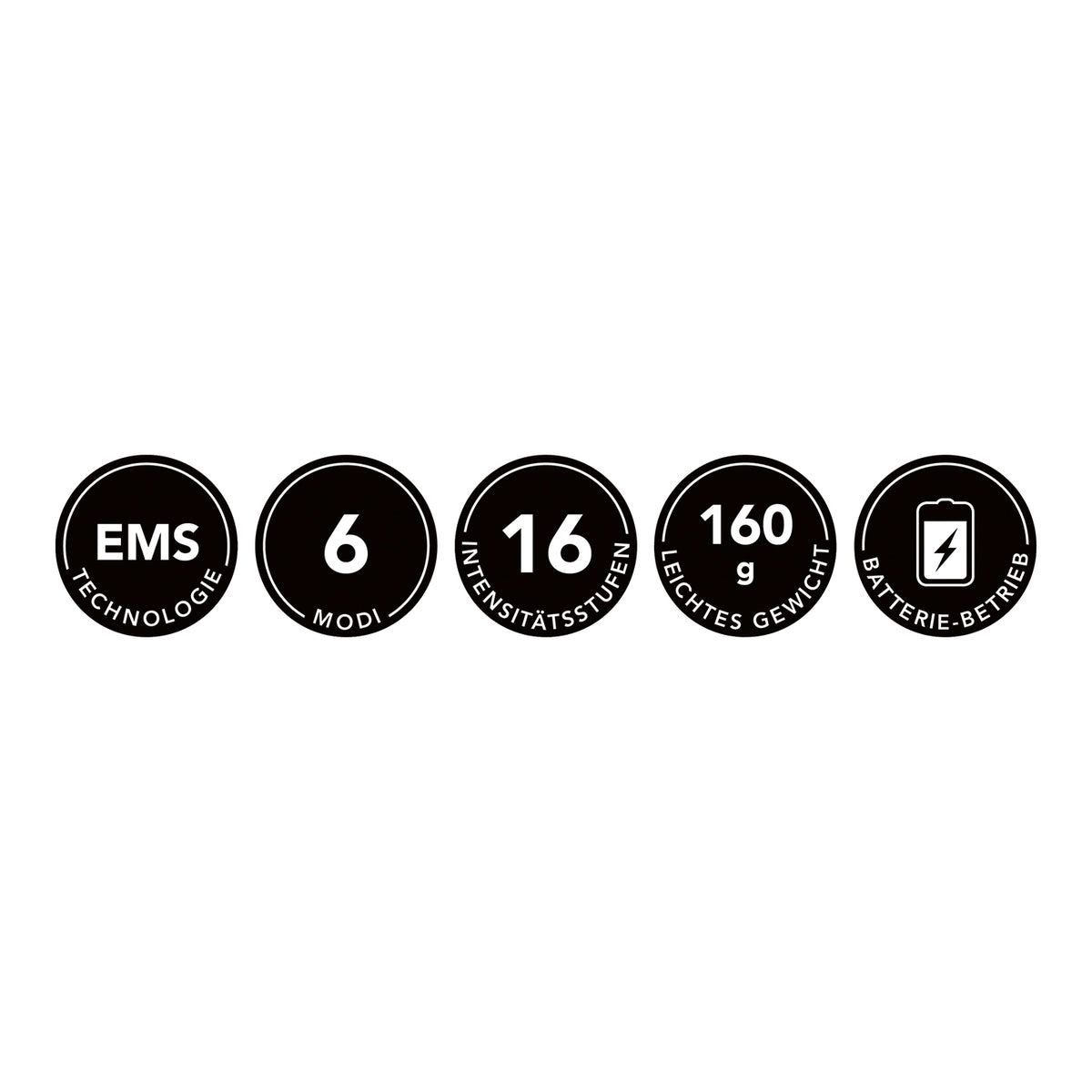 Nacken-Massagegerät EMS - 16 Intensitätsstufen, 6 Modi, leicht 160g, batteriebetrieben für flexible Tiefenentspannung.