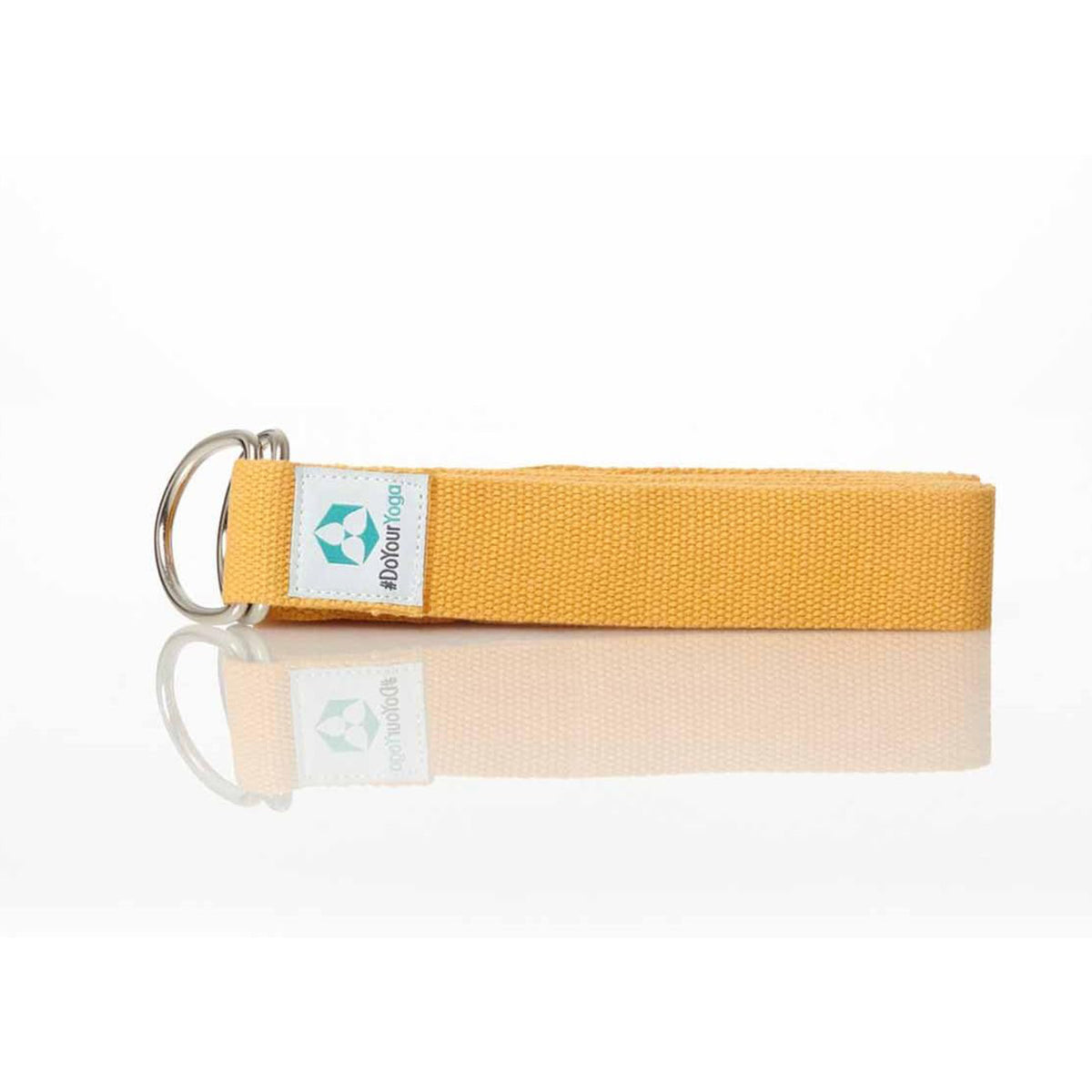 Yogagurt Madira - 250 x 3,8 cm - Gelb, leichter Yogagurt zur Unterstützung von Dehnung und Flexibilität bei Yogaübungen.