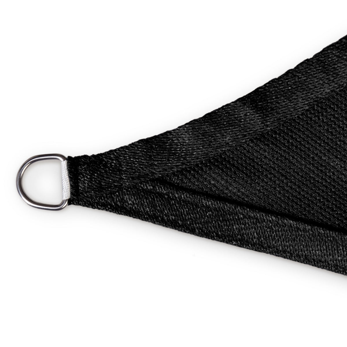 Sonnensegel 100% HDPE mit Stabilisator für UV-Schutz Quadrat 3 x 3 Meter Schwarz, robustes Material mit rostfreiem Ring.