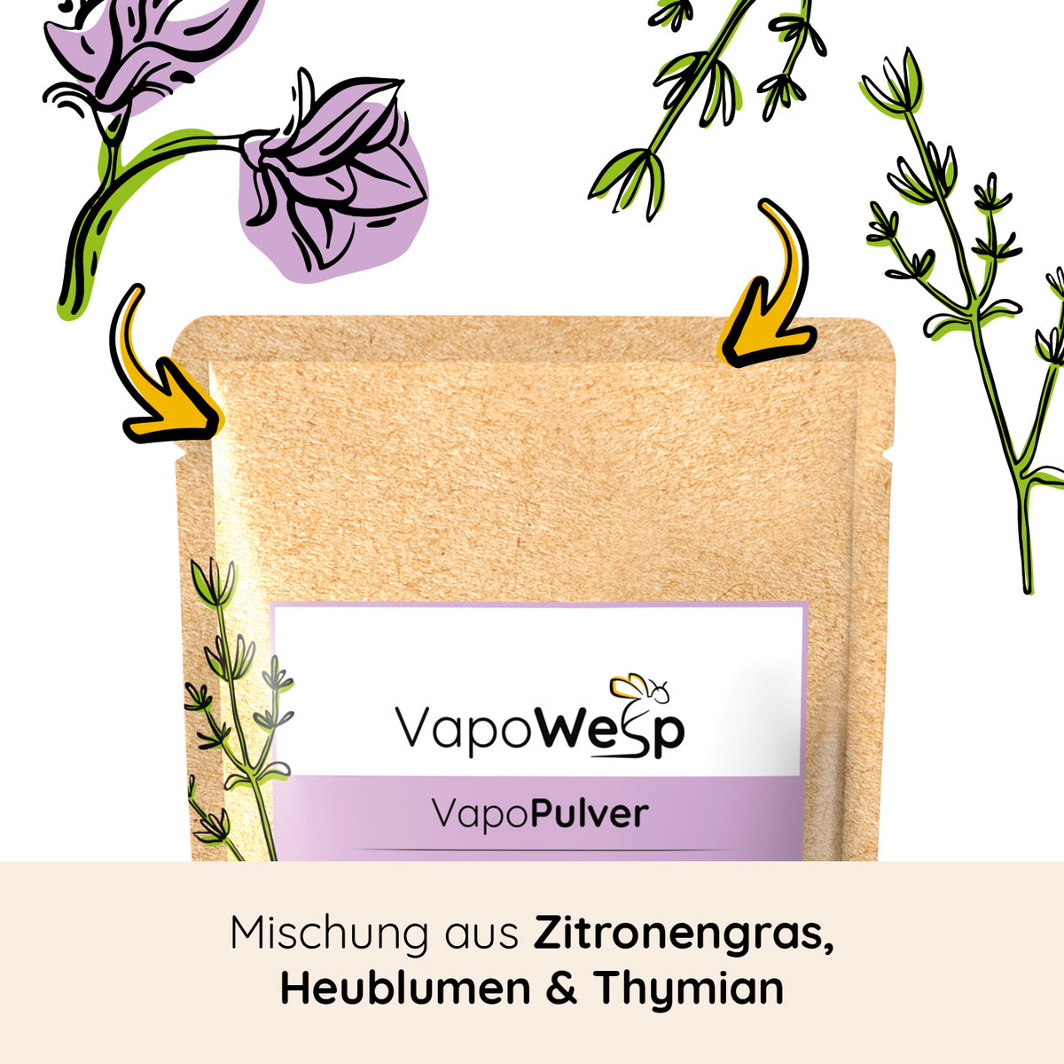 Räucherbox inkl. Orange & Rosemary (50 g) + Lemon & Basil (100 g) + Hay Flowers & Thyme (100 g) + Apple & Mint (100 g) mit Zitronengras, Heublumen, Thymian.