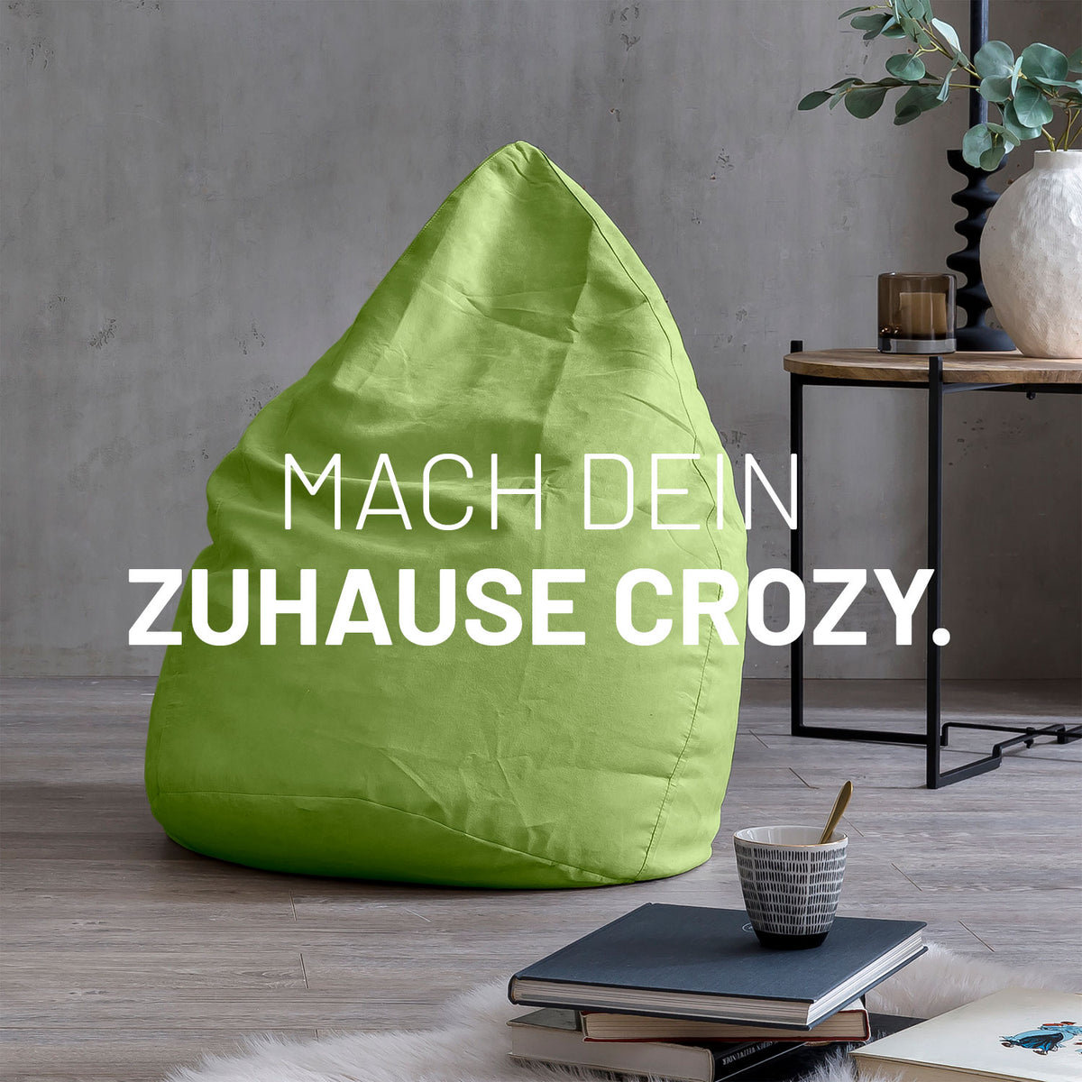 Luxury XL Sitzsack (120 L) - indoor - Grün, stylisher Lumaland Sitzsack für Entspannung, Wohnzimmer und modernen Lifestyle.