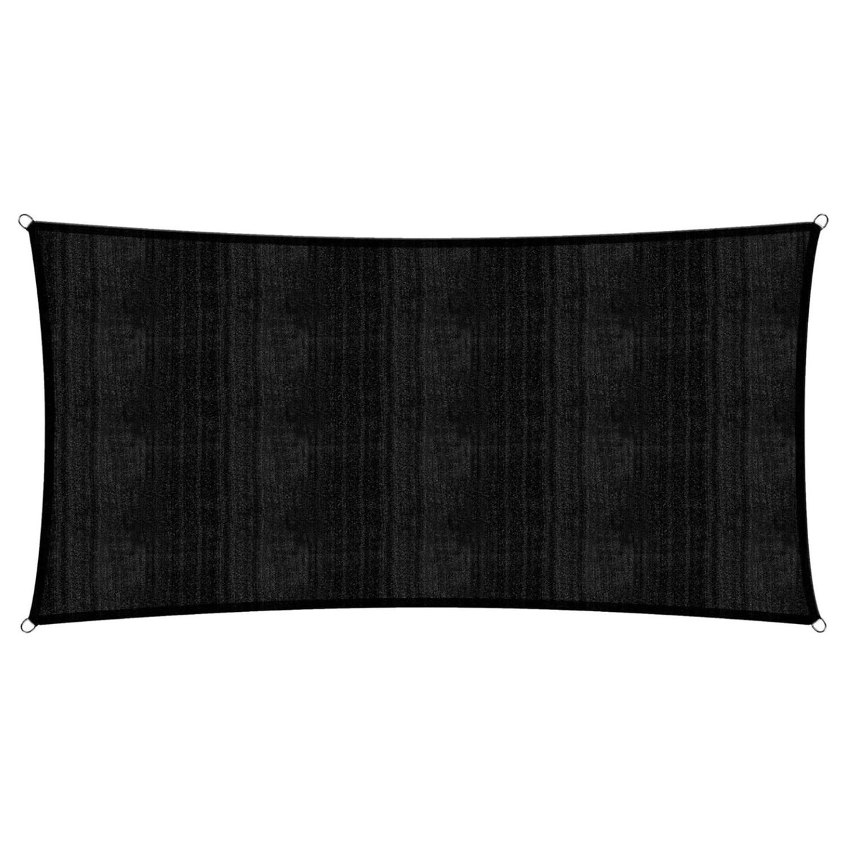 Sonnensegel 100% HDPE mit Stabilisator für UV-Schutz - Rechteck 5 x 7 Meter - Schwarz, robust und reißfest mit Befestigungsringen