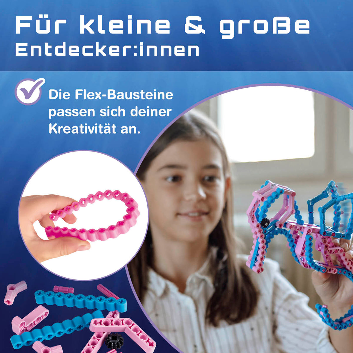Baustein-Set "Skorpion & Seepferdchen" - flexibele Bausteine, die sich kreativ biegen und verdrehen lassen für dynamische Natur-Konstruktionen.