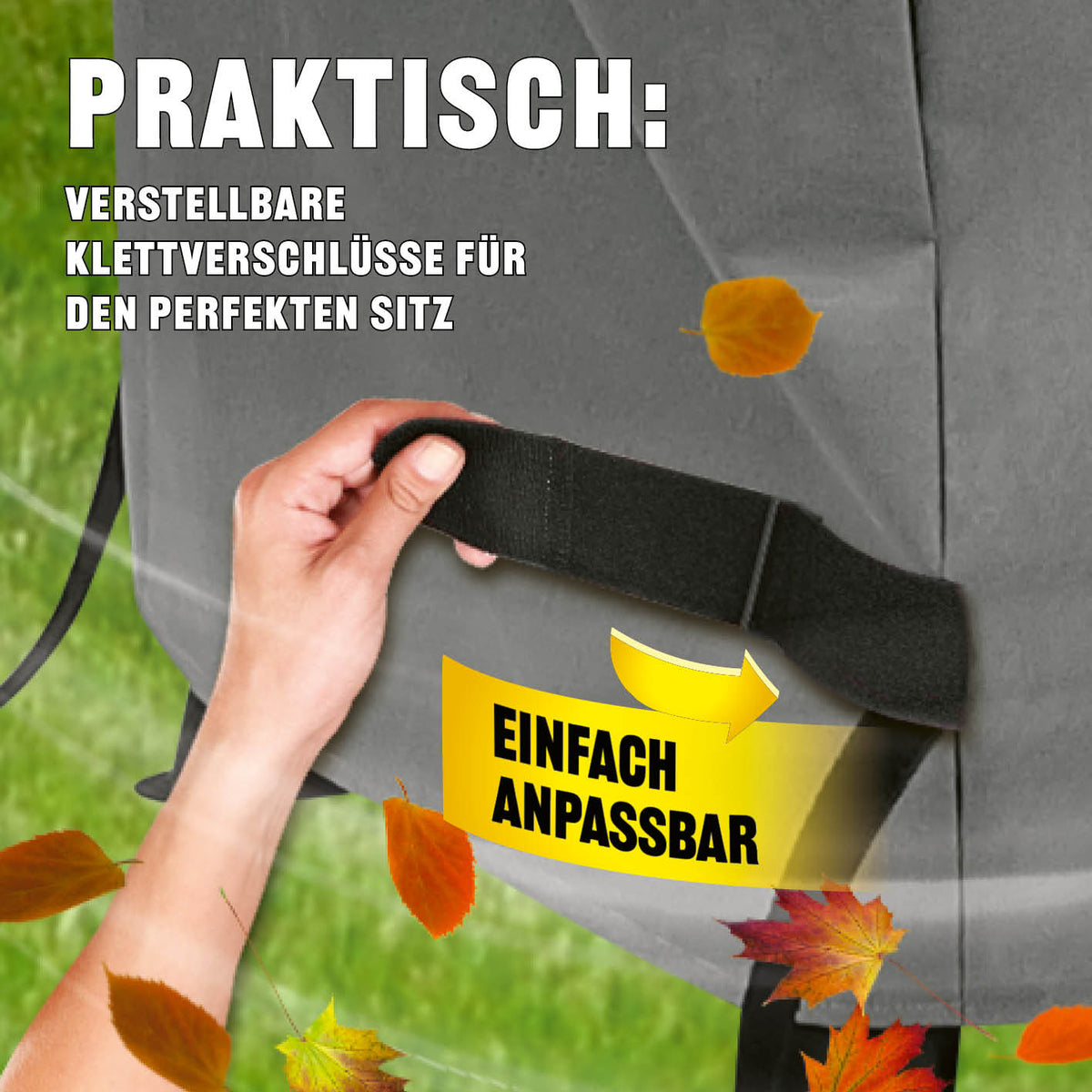 Premium Wetterschutzhaube - 93 x 147 x 125 cm - Grau mit verstellbaren Klettverschlüssen für optimalen Sitz und Schutz bei jedem Wetter.