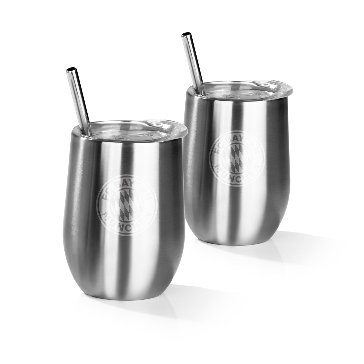 Edelstahl-Getränkebecher inkl. Trinkhalm 350 ml 2er-Set, dreifach isoliert, perfekt für warme und kalte Getränke, spülmaschinengeeignet.