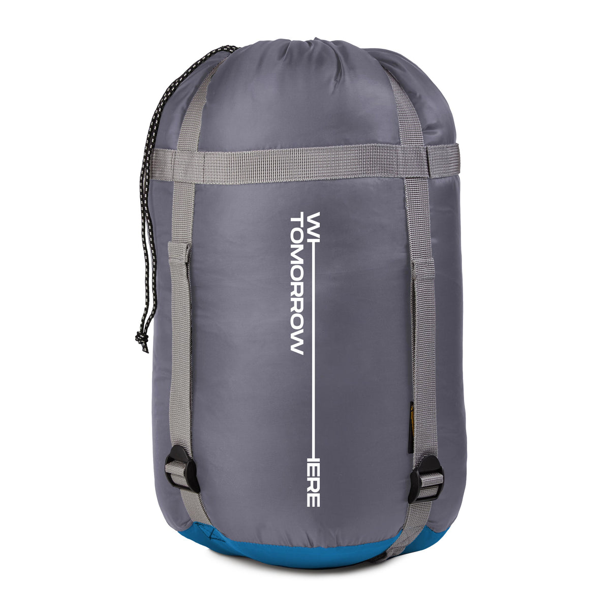 Camping Schlafsack Classic - Mumienschlafsack mit Tasche, 230 x 80 x 55 cm, blau, wasserabweisend und atmungsaktiv.