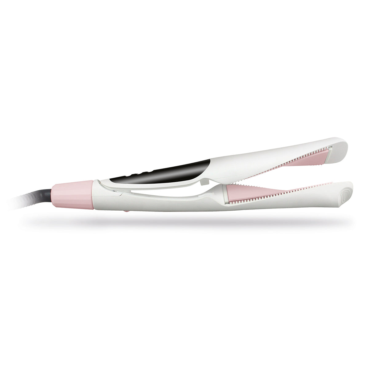 Hair Styler Curl & Straight Glätteisen mit geschwungenen Styling-Platten für glattes Haar und voluminöse Locken.