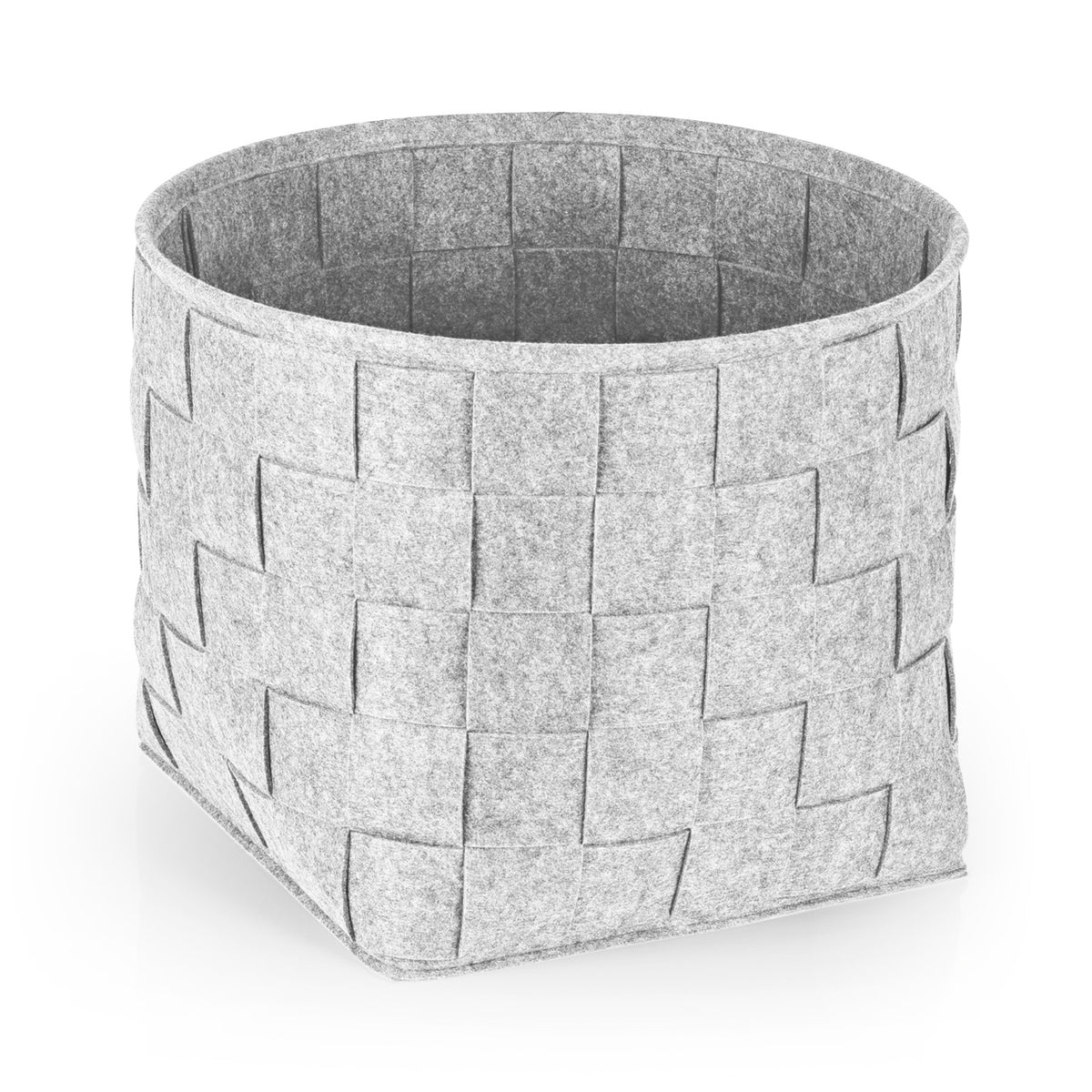 Filz-Aufbewahrungskorb L - 40 x 40 x 40 cm - Hellgrau, moderner faltbarer Korb aus strapazierbarem Filz im Scandi Style.