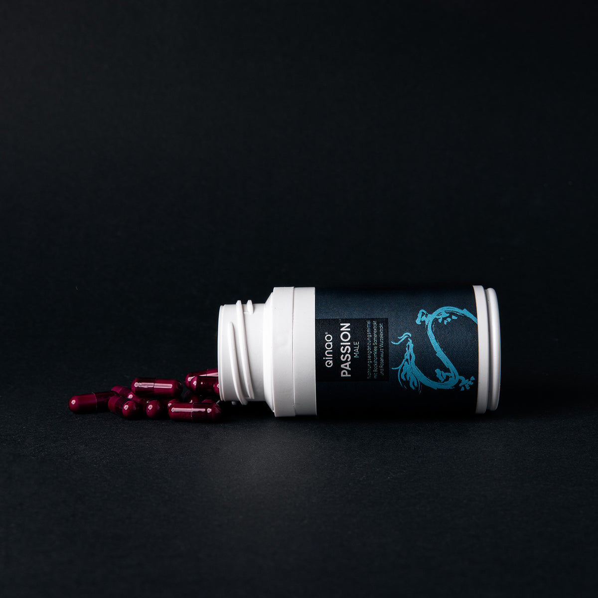 Nahrungsergänzungsmittel PASSION MALE - 90 Kapseln mit veganen Inhaltsstoffen wie Bockshornklee, Rosenwurz, Magnesium, Zink und Vitamin B6.