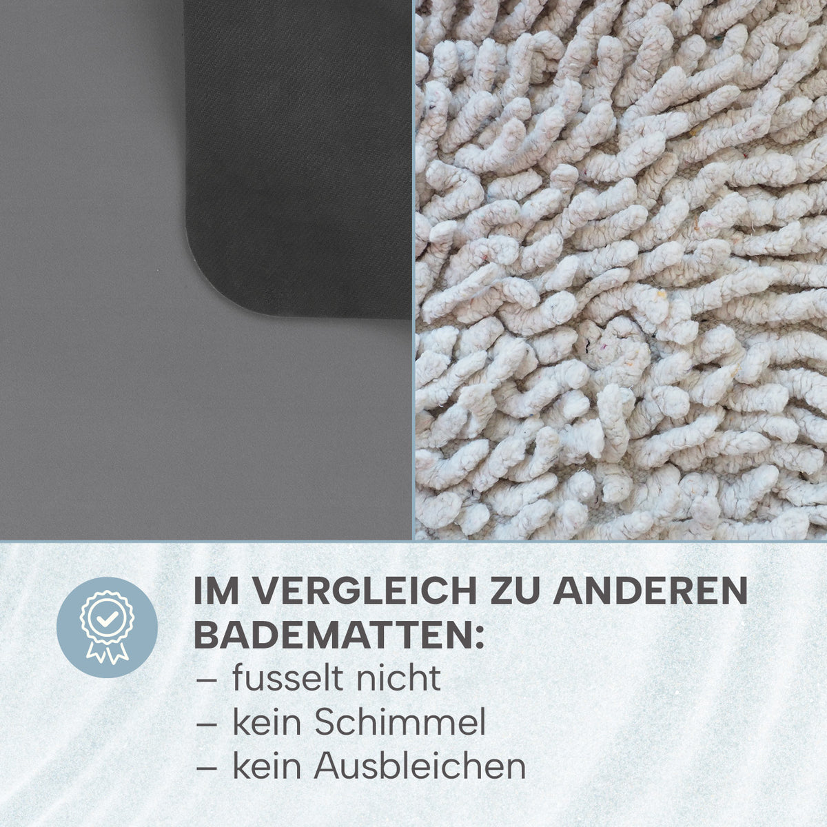 Badematte Spa - 60 x 90 cm - Dunkelgrau mit extra saugfähigem, schnelltrocknendem Material und rutschfester Unterseite.