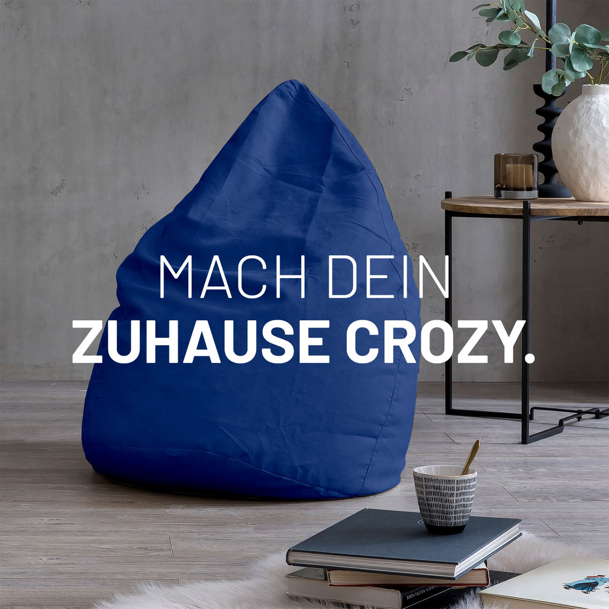 Luxury XL PLUS Sitzsack (220 L) in Royalblau, ergonomisch, formstabil mit hochwertiger EPS-Füllung, ideal für drinnen.