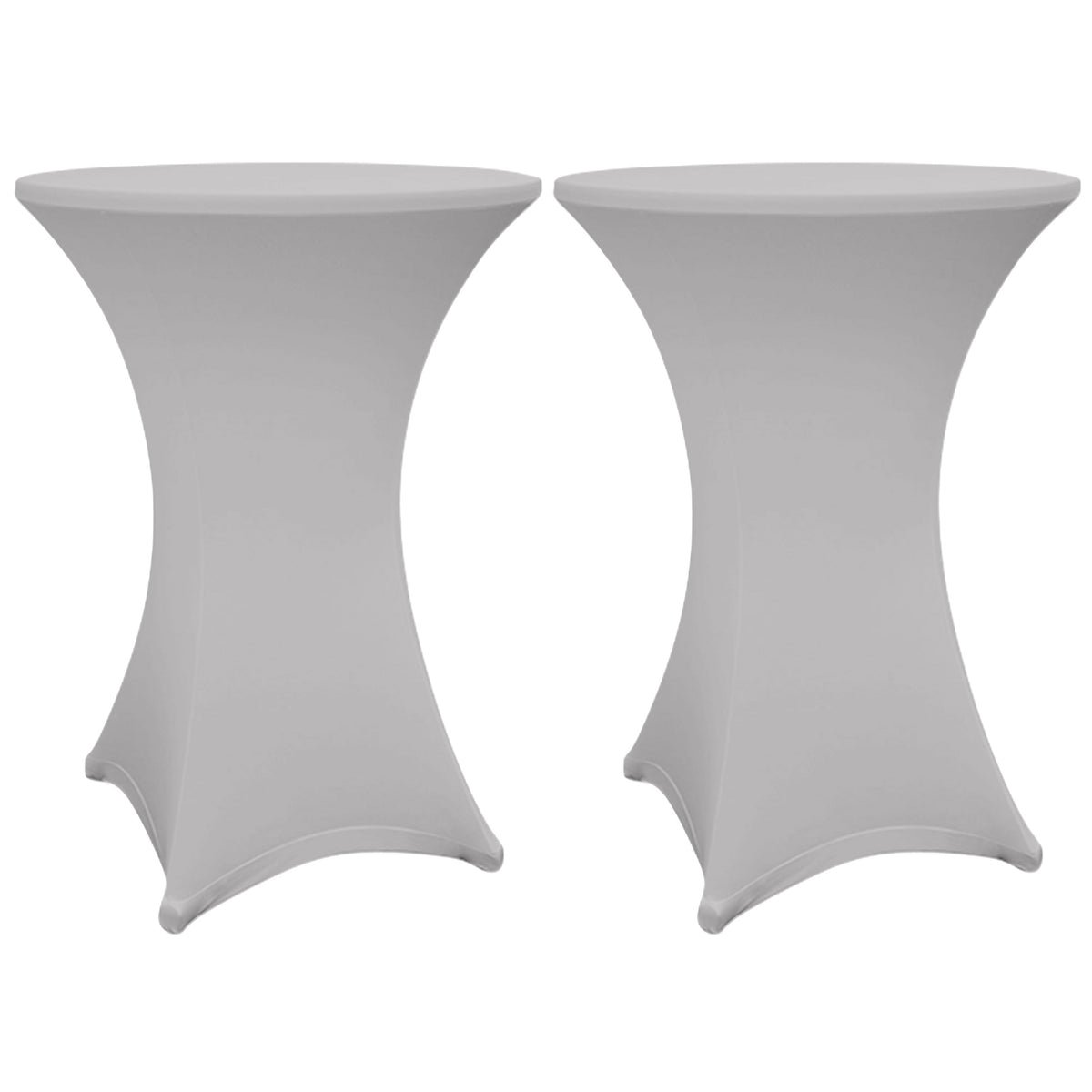 Stehtischhusse Tisch Bezug Ø 70-75 cm Silbergrau 2er-Set, passt perfekt auf Bistrotische, abwischbar und langlebig.