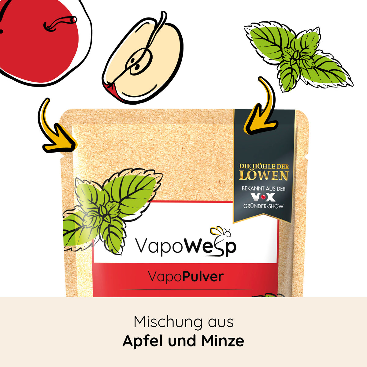 Pulver-Set Orange & Rosemary + Lemon & Basil + Hay Flowers & Thyme + Apple & Mint (je 100 g) aromatische Räucherbox-Mischung für VapoWesp.