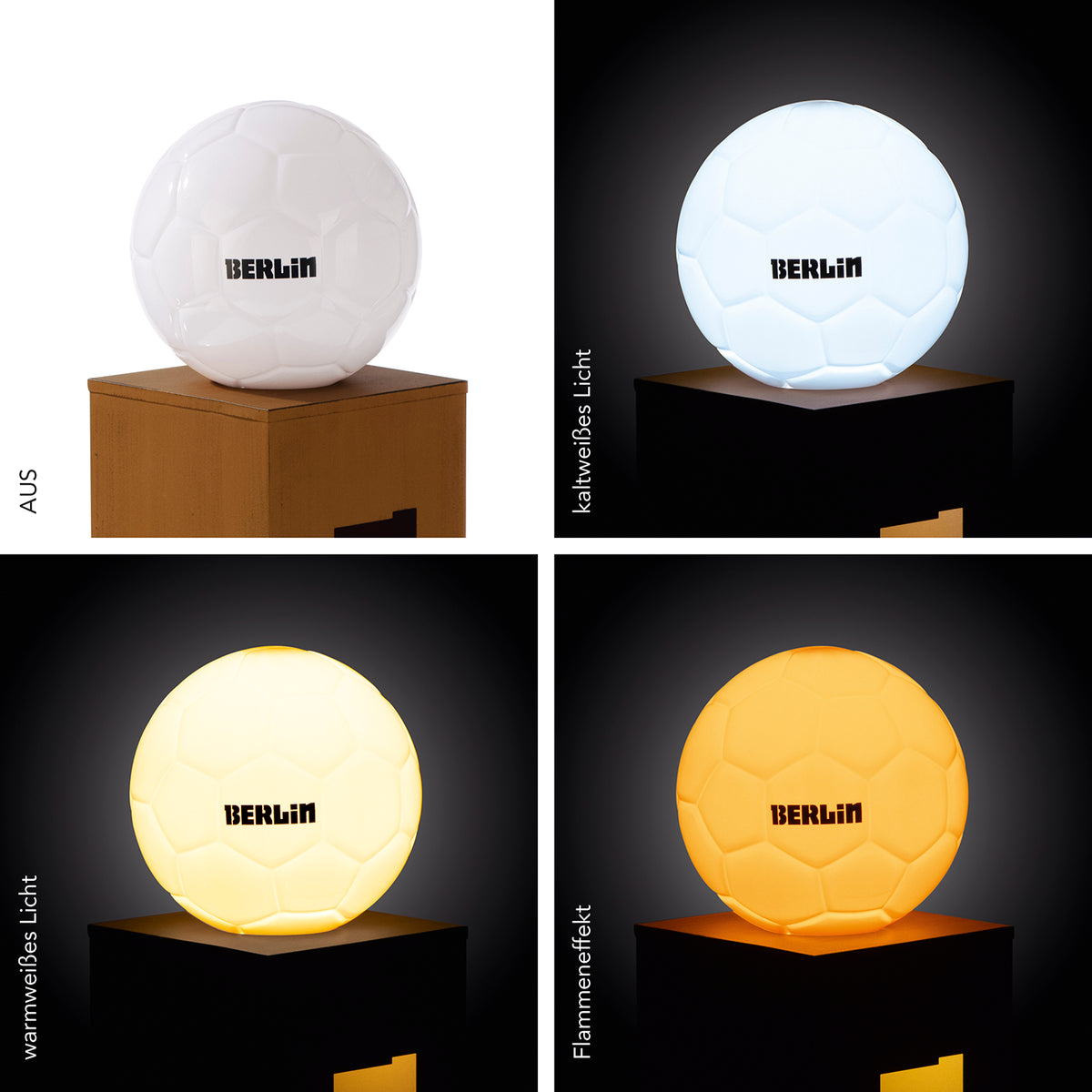 LED-Dekosäule Rost-Optik mit Leuchtkugel - 84 cm - braun, metallisch, Berlin-Logo, 3 Lichtmodi, akkubetrieben, für Innen- und Außenbereich.