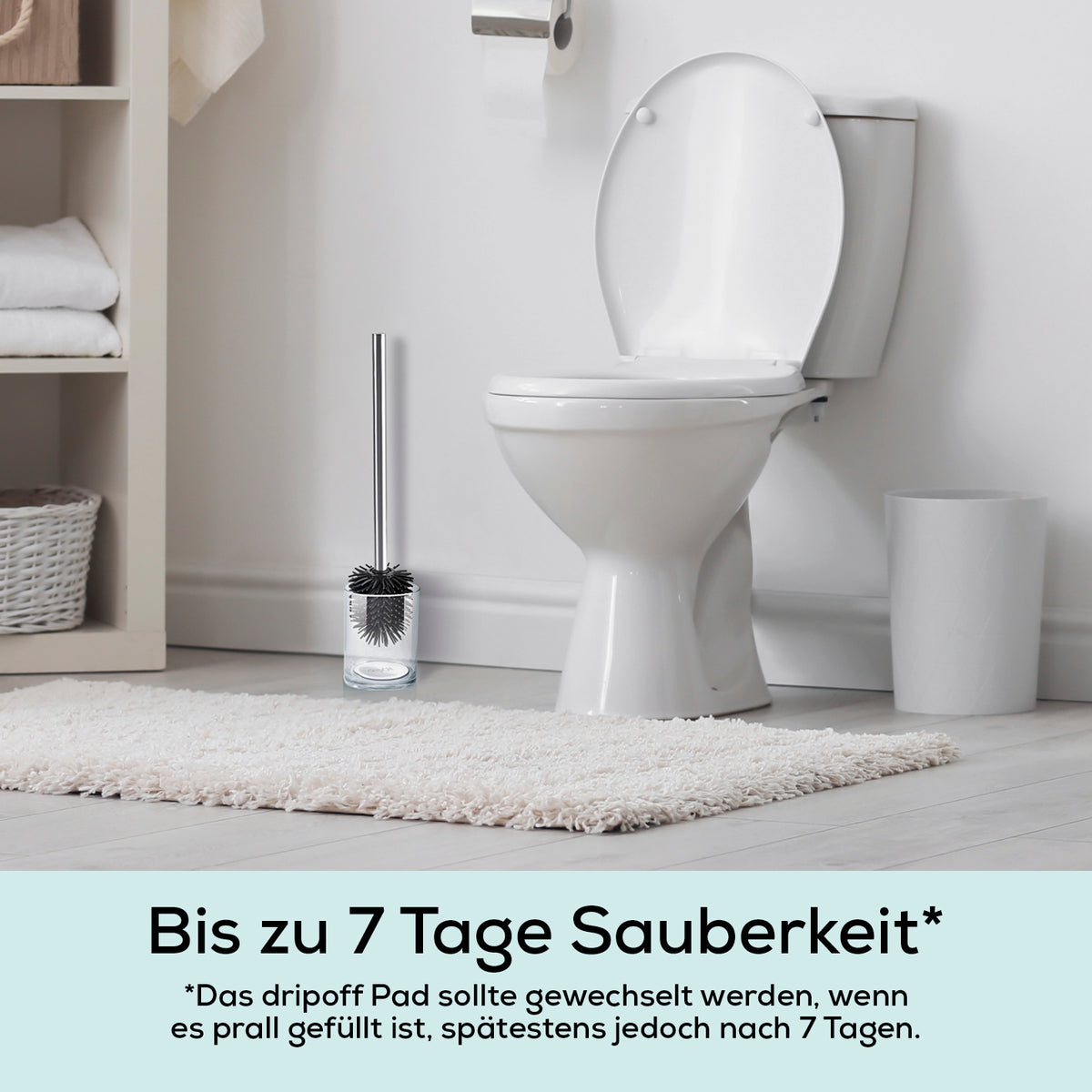 Anti-Nässe-Pad - Einsatz für WC-Bürstenhalter - 30er-Set nimmt Tropfwasser auf und verhindert Pfützenbildung im WC-Bürstenhalter.