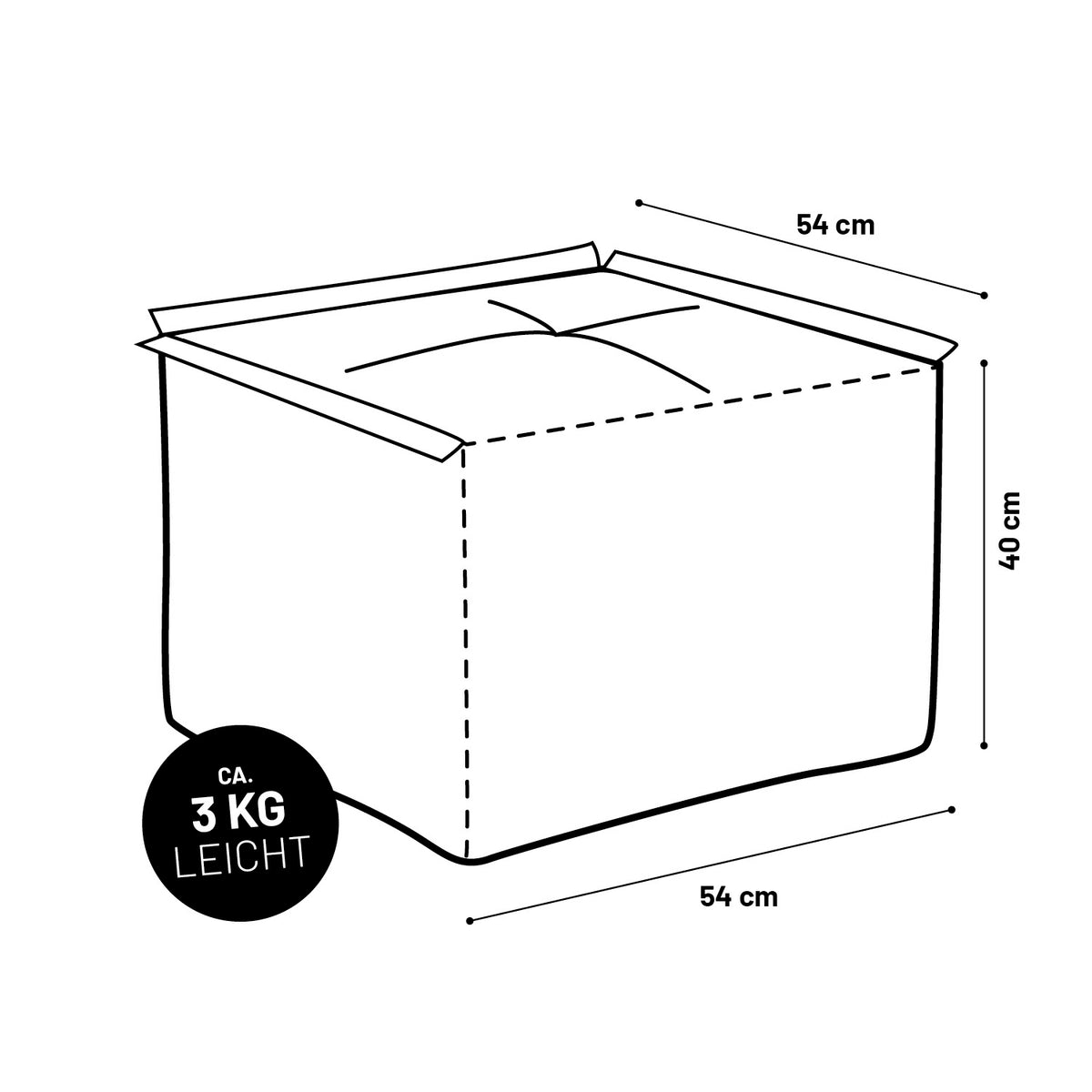 Sitzsack-Hocker (200 L) Apfelgrün, 54x54x40 cm, leicht 3 kg, modular, für indoor & outdoor, mit robustem, pflegeleichtem Material.