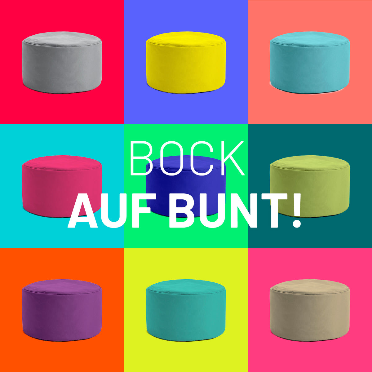 Sitzsack-Hocker/Pouf (50 L) in Apfelgrün, multifunktional, indoor & outdoor, leicht, langlebig mit hochwertigen EPS-Perlenfüllung.