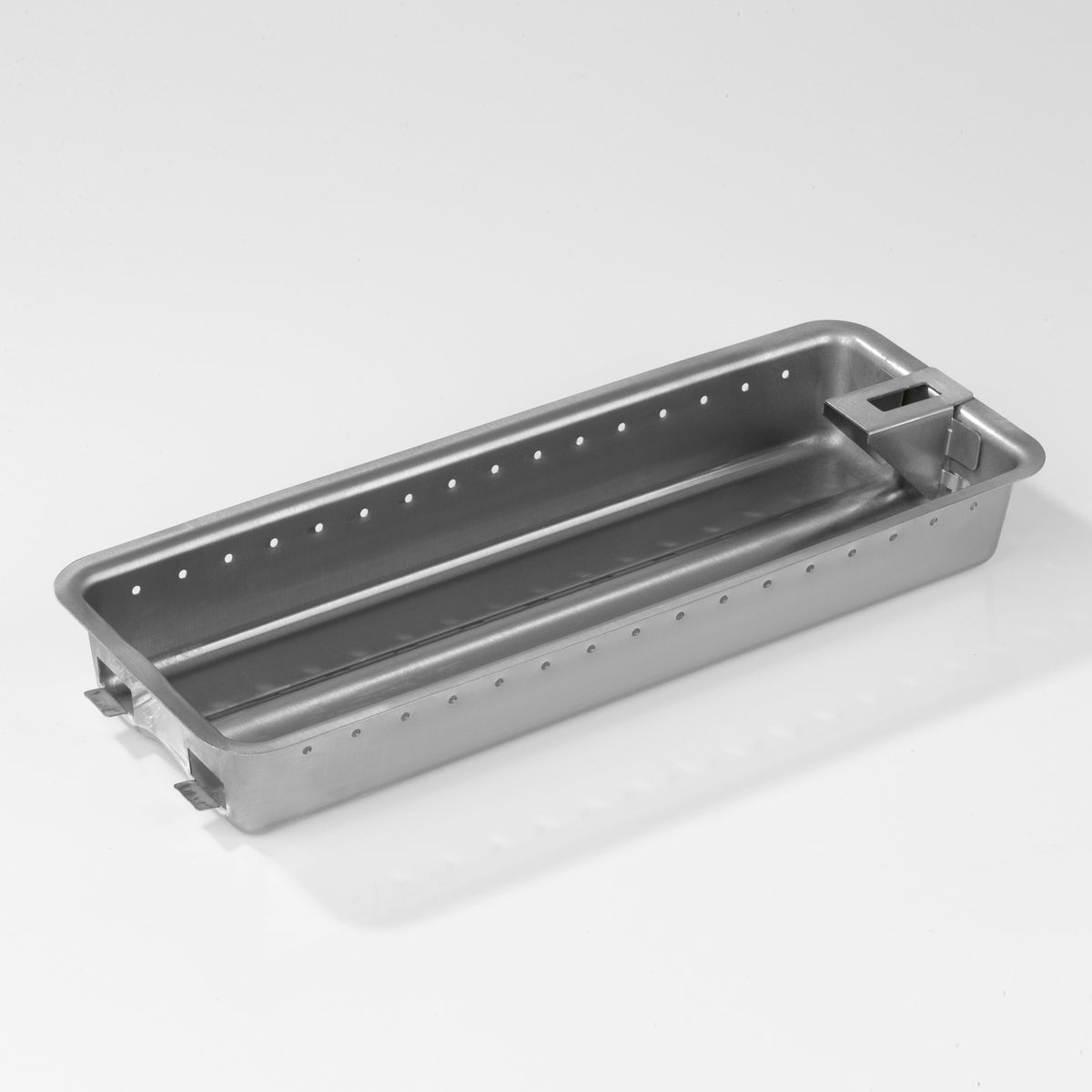 Kohleschale (37,5 cm) für Triton von LANDMANN, rechteckige Kohlewanne mit Belüftungslöchern aus Metall.