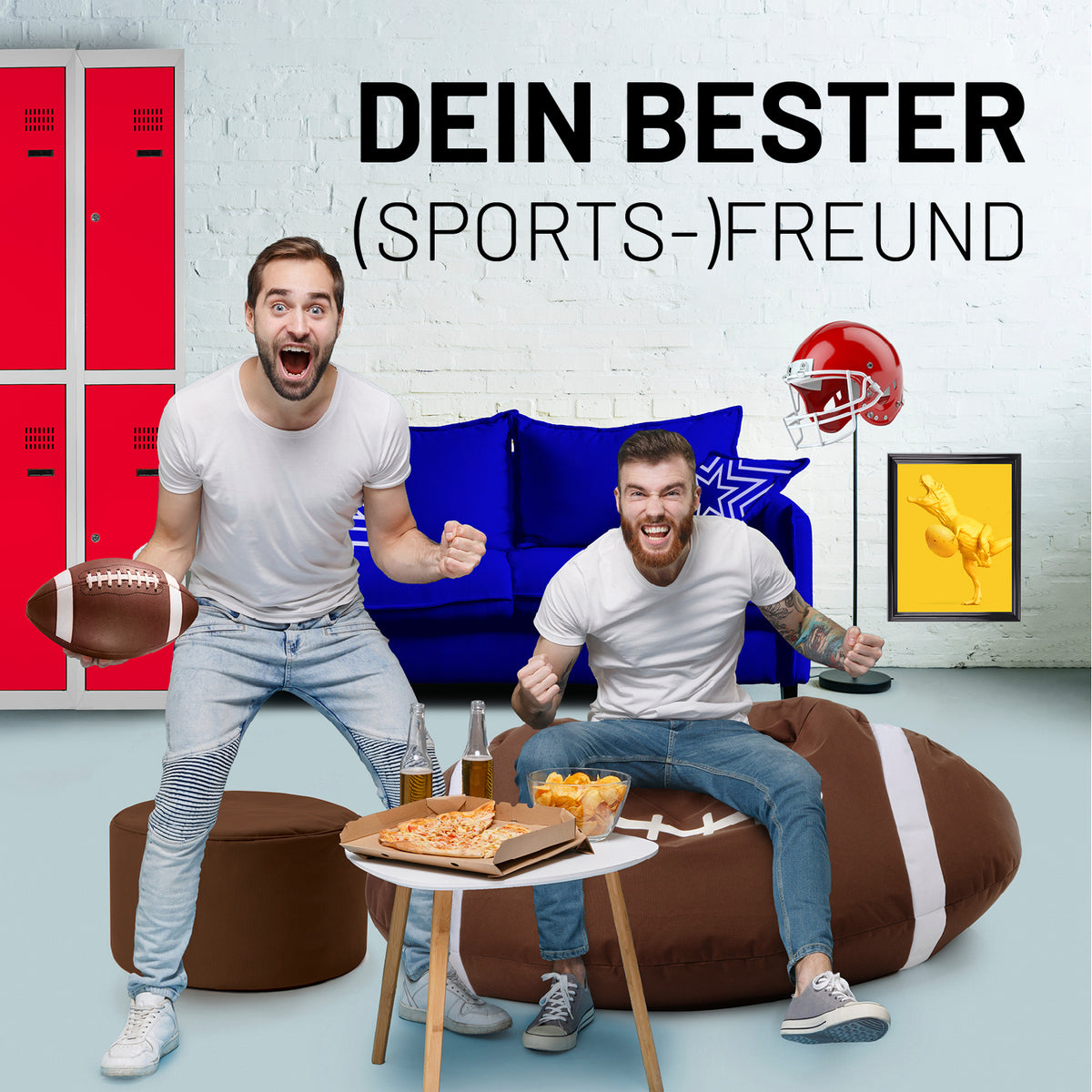 Football-Sitzsack (300 L) - bequemer, langlebiger Sitzsack im Football-Design, ideal für drinnen und draußen zum entspannten Anfeuern.