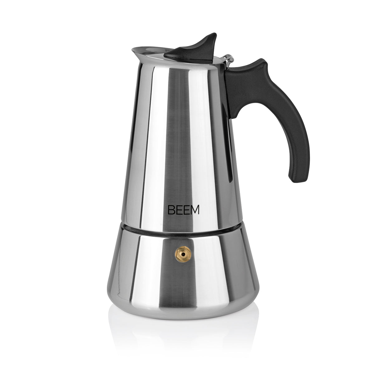 ESPRESSOMAKER - Espressokocher - 6 Tassen aus Edelstahl, induktionsgeeignet, für 300 ml aromatischen Espresso, mit klarem Design und praktischem Griff.