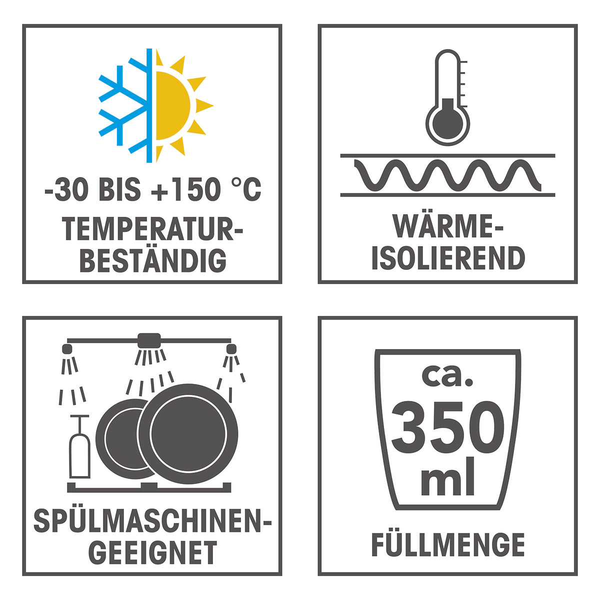 Latte Macchiato Thermogläser - 6er-Set, doppelwandig, wärmeisolierend, temperaturbeständig, spülmaschinengeeignet, ca. 350 ml Füllmenge.