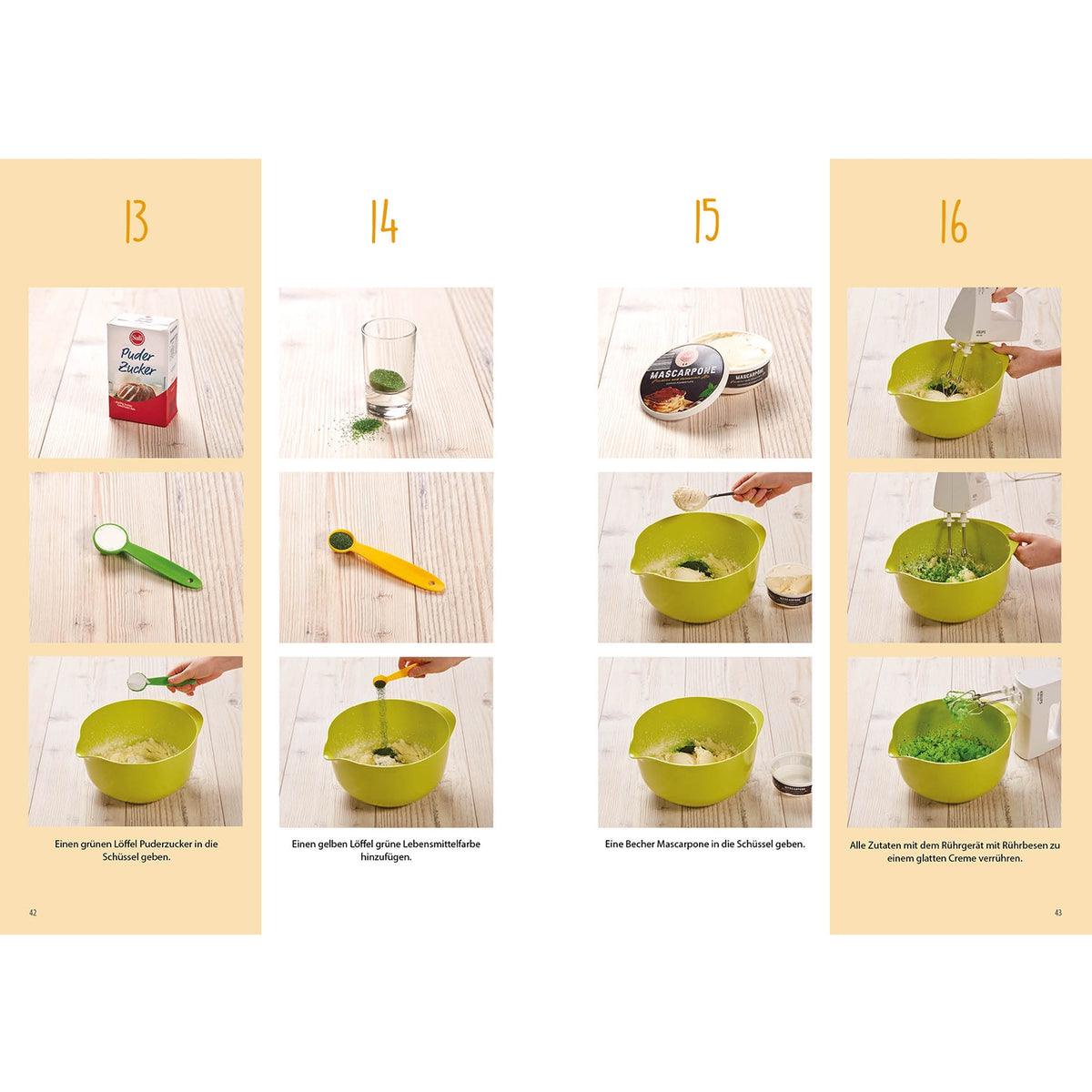 Seiten aus Rezeptbuch Ergänzungsexemplar Band 8 mit Schritt-für-Schritt-Anleitung für kreative Motivkuchen zum Selbermachen.