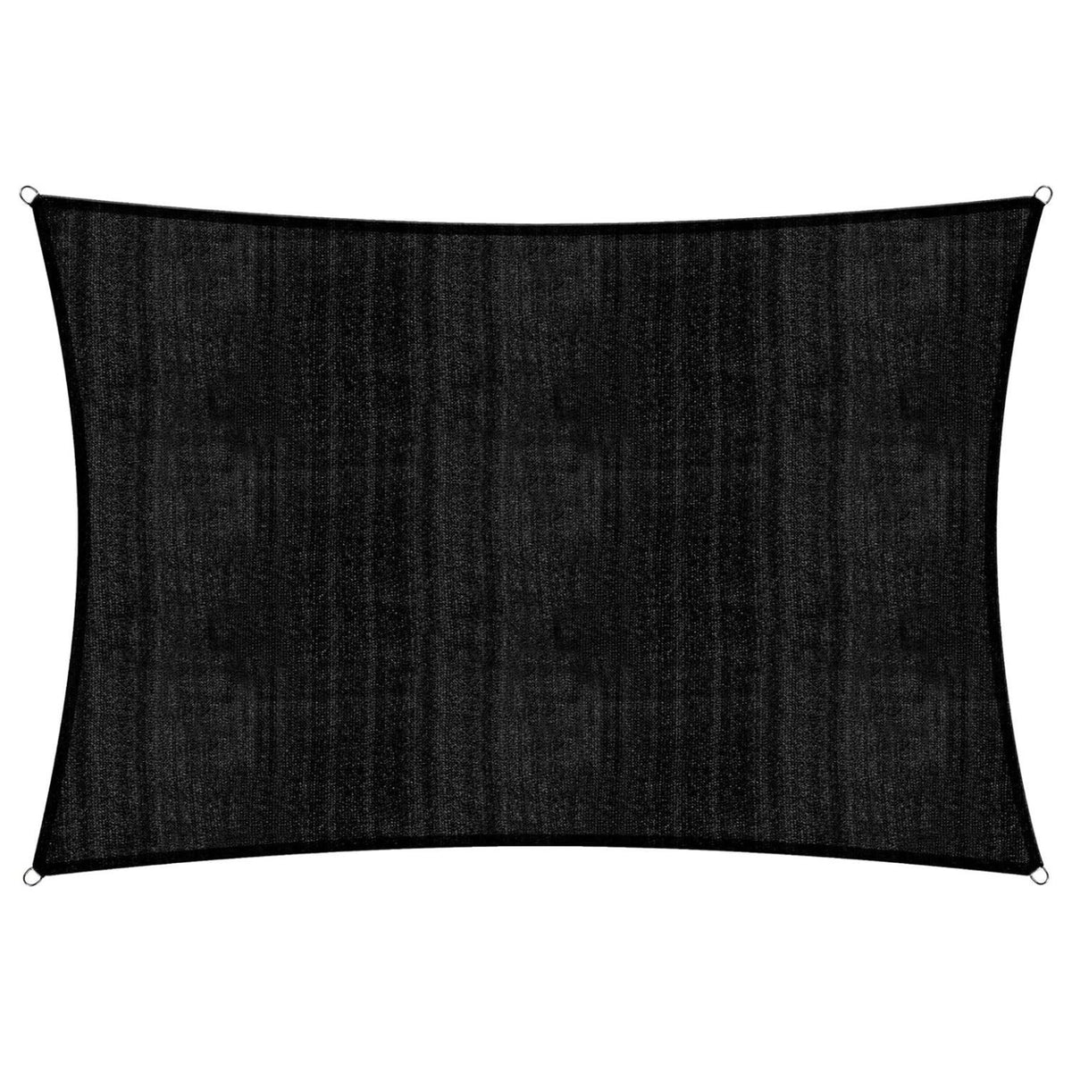 Sonnensegel 100% HDPE mit Stabilisator für UV-Schutz - Rechteck 4 x 5 Meter - Schwarz, robust und reißfest mit Befestigungsringen.