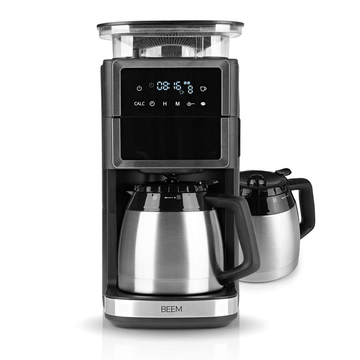 FRESH-AROMA-PERFECT III Filterkaffeemaschine mit Mahlwerk und 2x Thermo-Isolierkanne, digitalem Touch-Display und Timer.