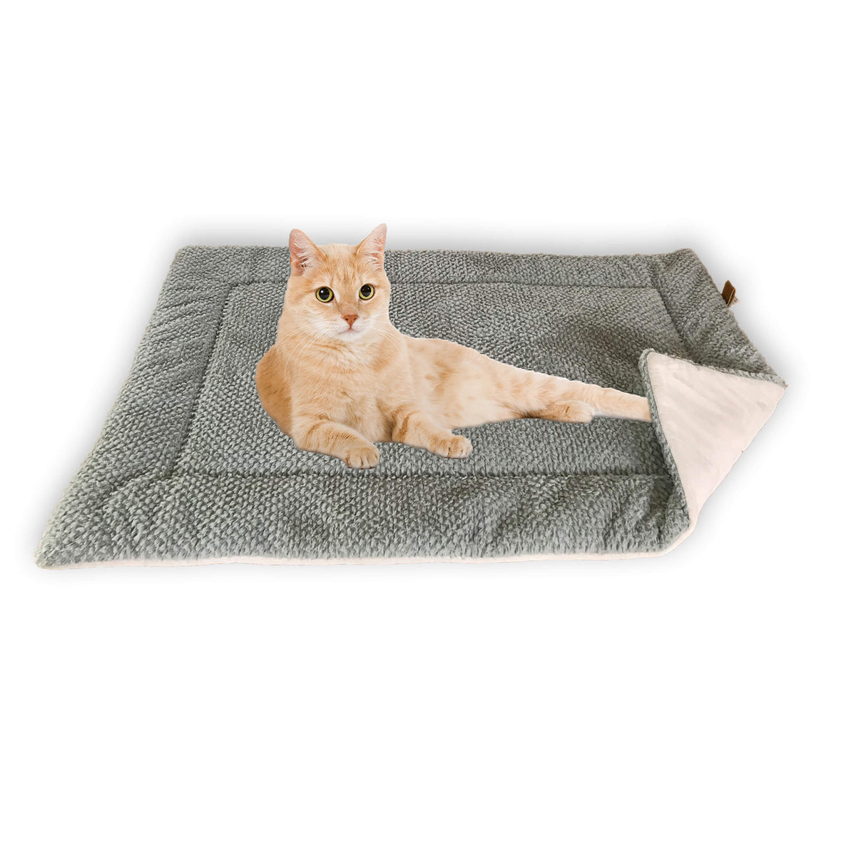 Katzendecke Wildlederimitat - 73 x 45 cm - grau, weich, flauschig und rutschfest mit isolierender, waschbarer Oberfläche.
