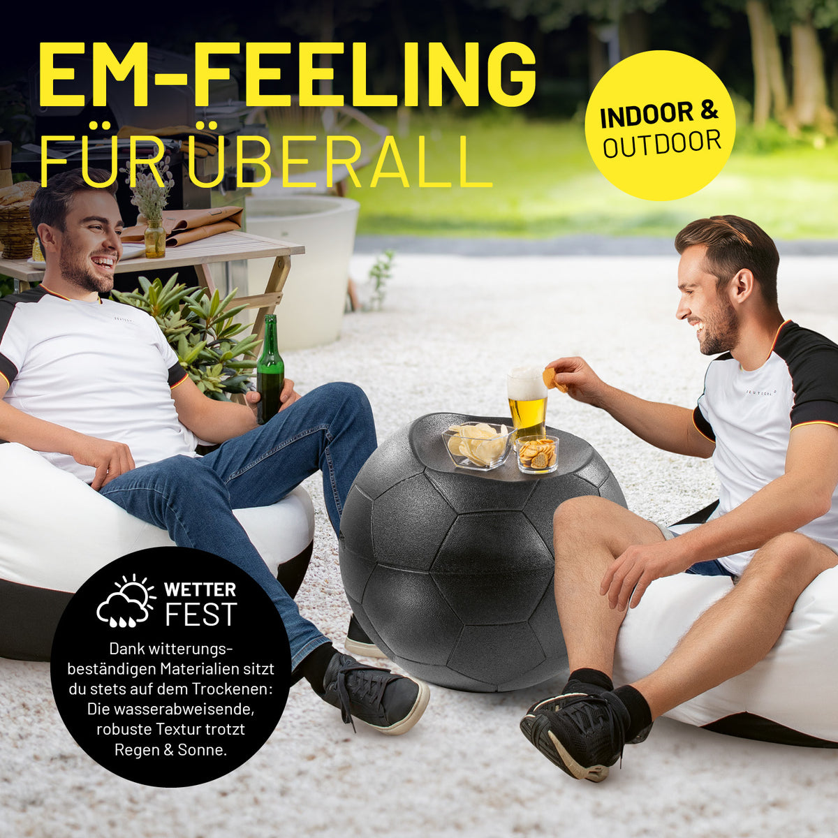 EM 2024 Fußball-Sitz-Kühlbox 41 L als wetterfeste Sitzgelegenheit und Kühlbox im stylischen Fußball-Design für Indoor & Outdoor.