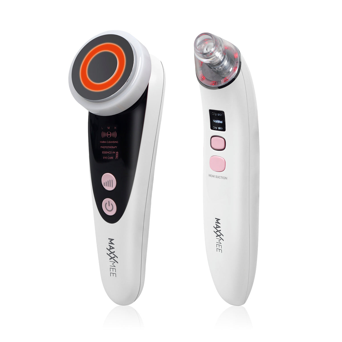 Gesichtspflege "Professional" mit 3 Modi - 2er-Set, Gesichtsmassagegerät und Porenreiniger mit LED und Saugstärke-Regulierung.