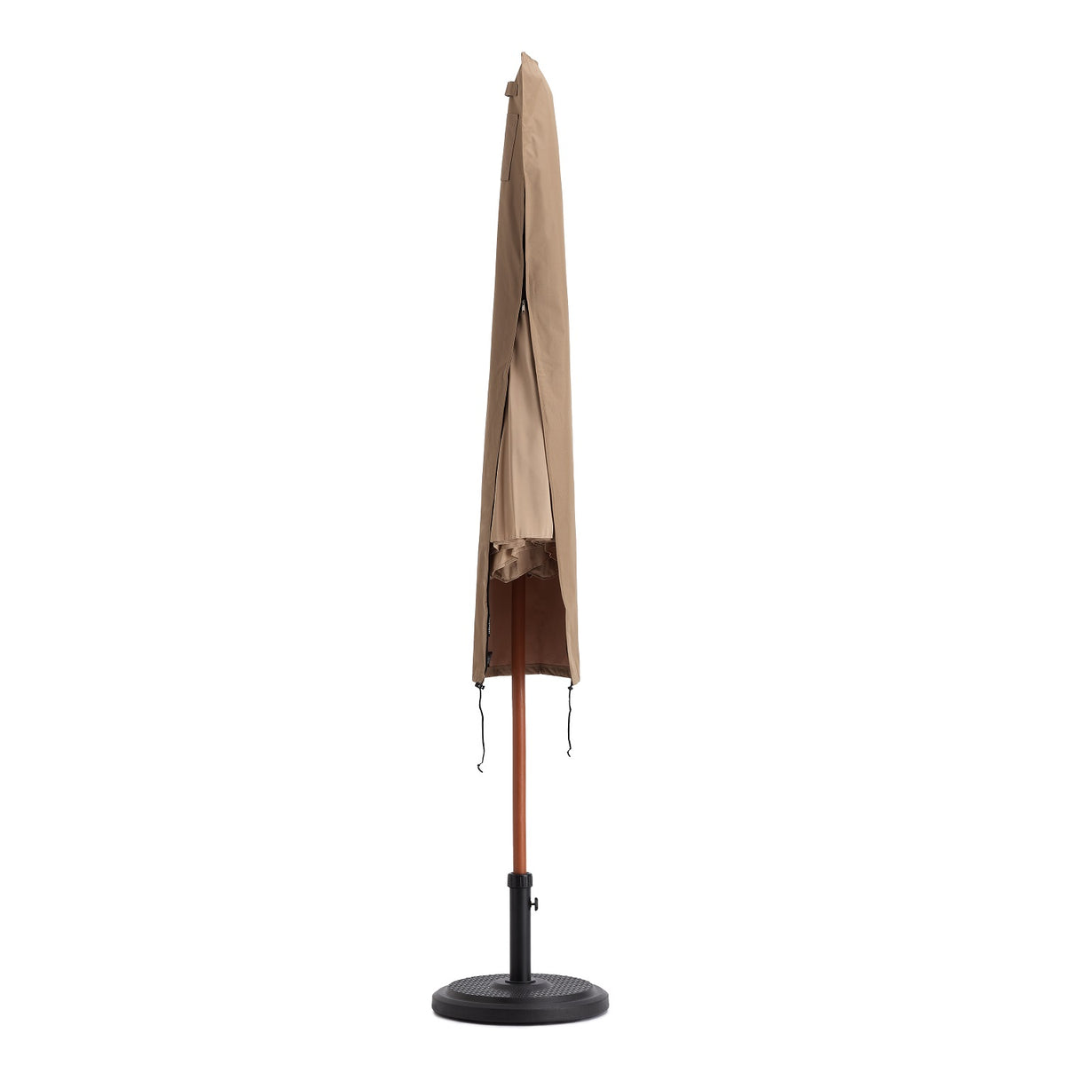 Abdeckung für Sonnenschirm - 170 x 27,5/33,5 cm - Beige, wasserdichte, robuste Schutzplane für Gartenschirme und Marktschirme.
