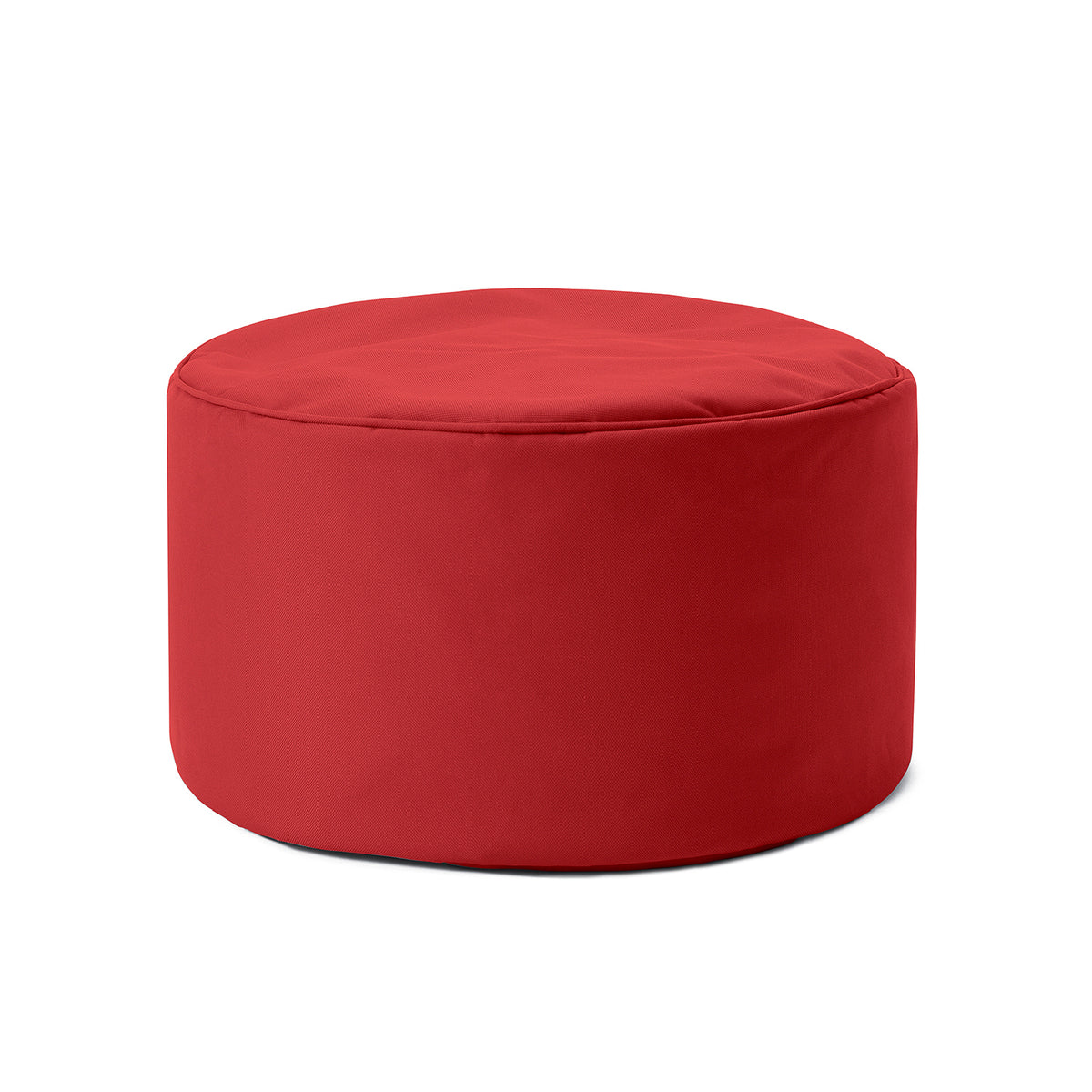 Sitzsack-Hocker/Pouf (50 L) in Rot, multifunktional für indoor & outdoor, leicht, langlebig und pflegeleicht mit verdecktem Reißverschluss.