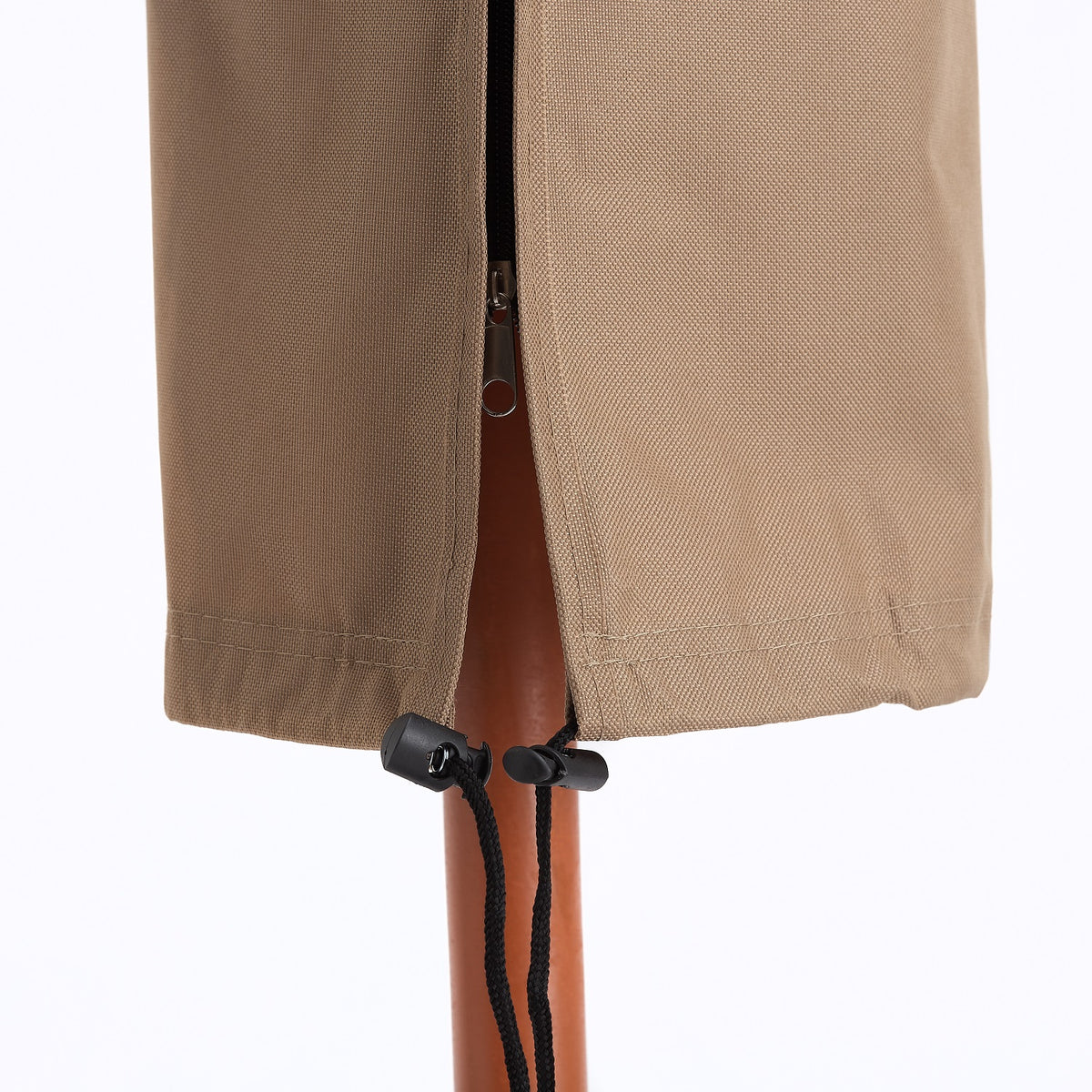 Abdeckung für Sonnenschirm - 170 x 27,5/33,5 cm - Beige aus wasserdichtem PVC-beschichtetem Oxford 600D Gewebe, wetterfest und robust.