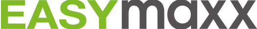 Logo der Marke EASYmaxx, EASY in hellgrün, maxx in grau.
