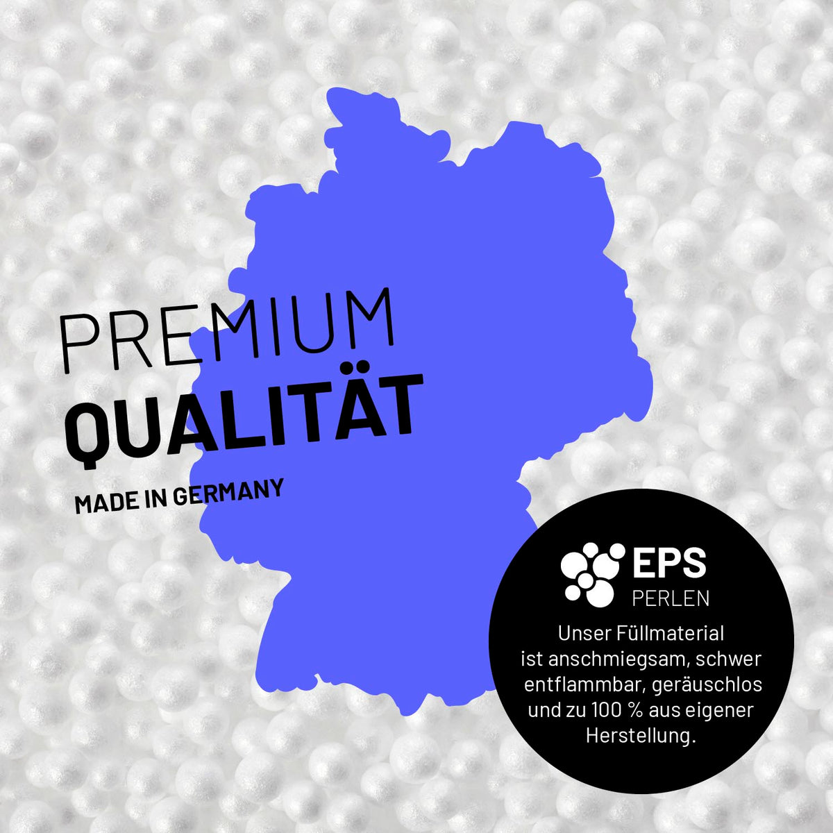 Sitzsack Classic XXL (380 L) mit Premium EPS-Perlenfüllung, made in Germany, formanpassend und schwer entflammbar.