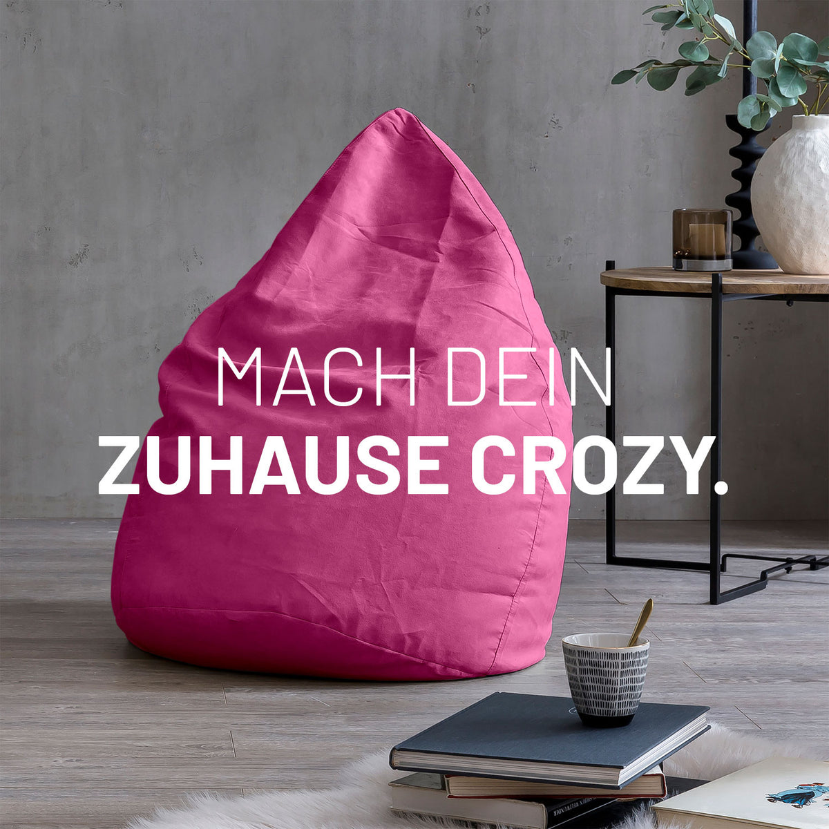 Luxury XL PLUS Sitzsack (220 L) in Pink, Indoor, ergonomisch geformt mit hochwertiger EPS-Füllung für optimalen Sitzkomfort.