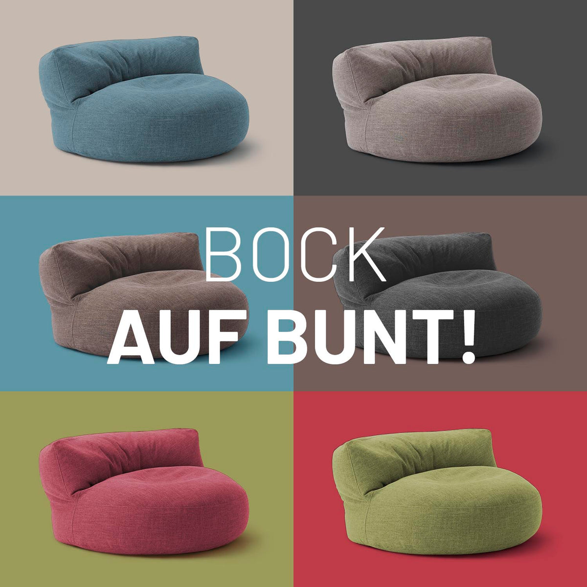 Interior Line Sitzsack-Lounge (320 L) in sechs Trendfarben, hochwertig, bequem, indoor, rot, leinenartig, EPS-Perlenfüllung, waschbar.